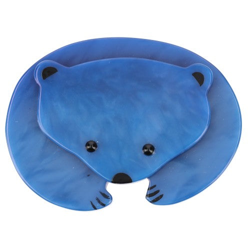 Sapphire Blue Polar Bear Brooch 