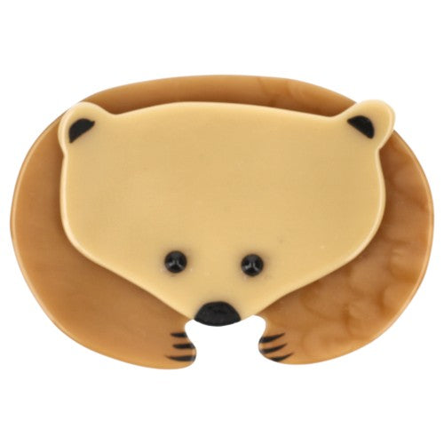 Ocker and Mastic Yellow Polar Bear Brooch