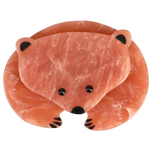 Veined Pink Polar Bear Brooch