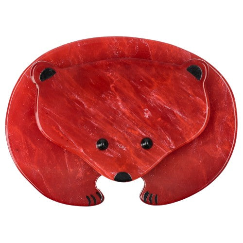 Veined Red Polar Bear Brooch 