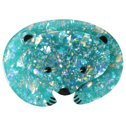 Iridescent Turquoise Polar Bear Brooch