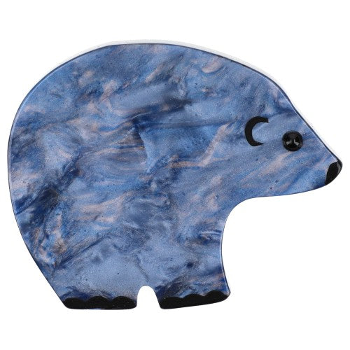 Agate Blue Round Bear Brooch (Mini Brooch)