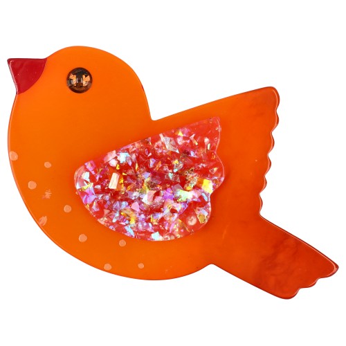 Orange and Brilliant Orange Paloma Brooch (M)