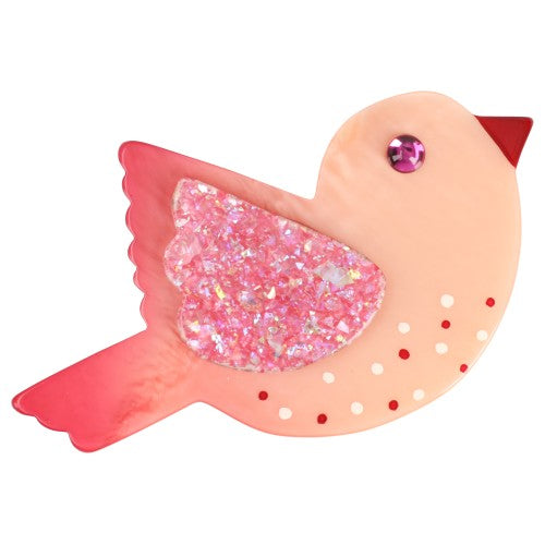 Light Pink and Brillant Pink Paloma Brooch (M)