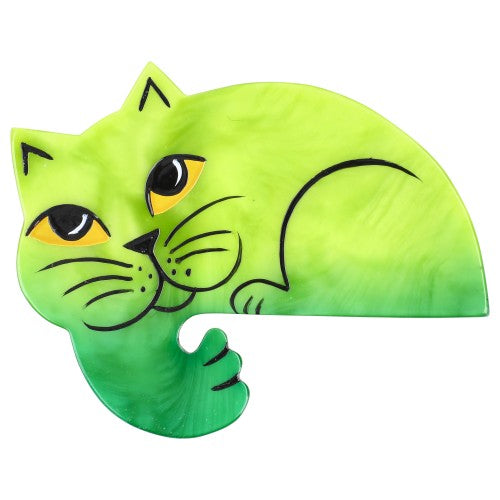 Anise Green Kroktou Cat Brooch 