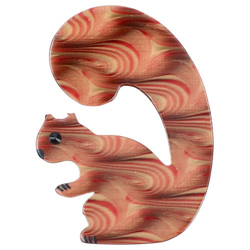 Coppery Caramel Squirrel Brooch