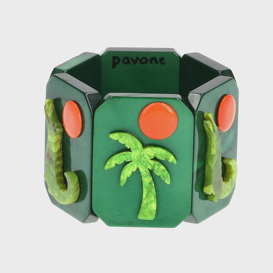 Malachite Green with Anise Green and Orange Sun Safari Bracelet