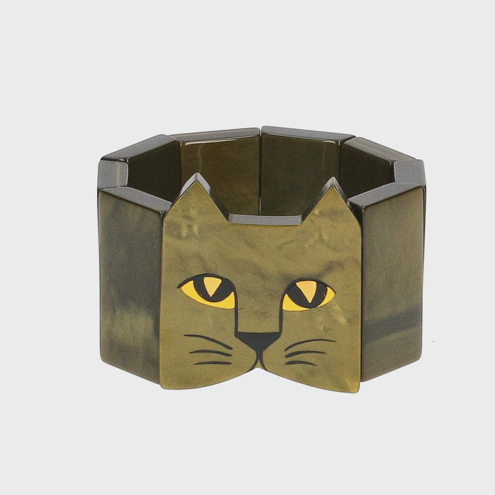 Moos Green Cat Head Bracelet