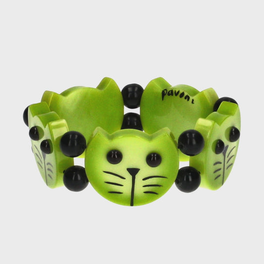 Anis Green Round Cat Head Bracelet 