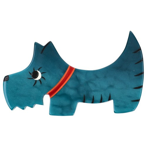 Ocean Blue Scottish Raoul Dog Brooch