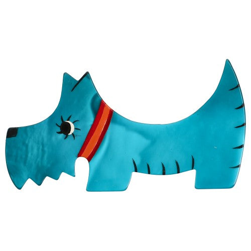 Turquoise Blue Scottish Raoul Dog Brooch