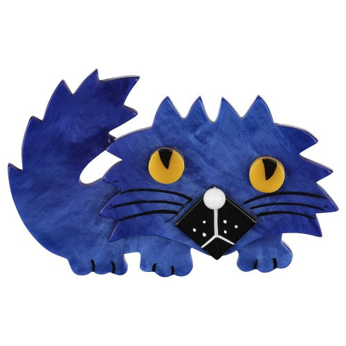 Cobalt Blue Rocky Cat Brooch