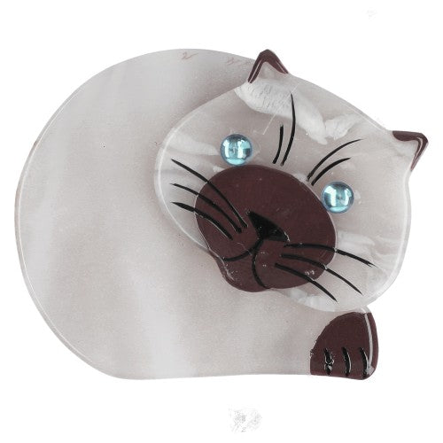 Siamese Roudoudou Cat Brooch (small size) 