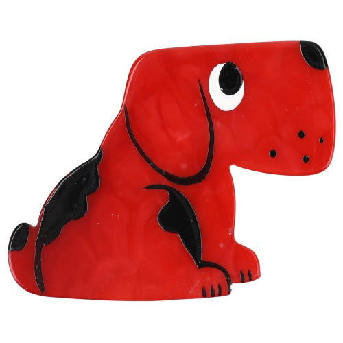 Round Red Dog Brooch (Profil)