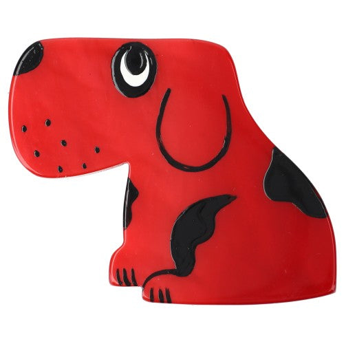 Round Red Dog Brooch (Profil)