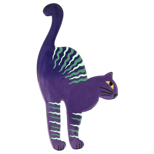 Purple and Green Starsky Cat Brooch