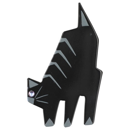 Black and Grey Tango Cat Brooch