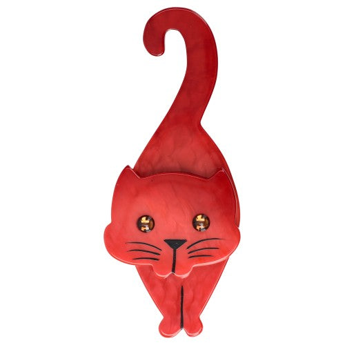 Red Tintin Cat Brooch