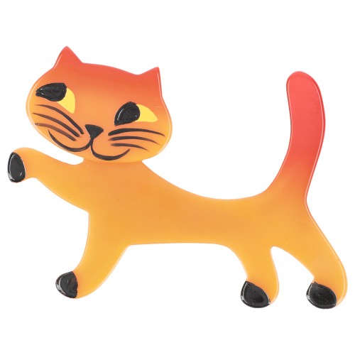 Orange Titi Cat Brooch