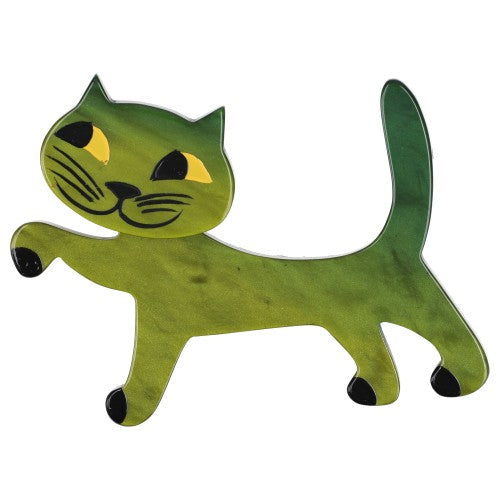 Moss green Titi Cat Brooch