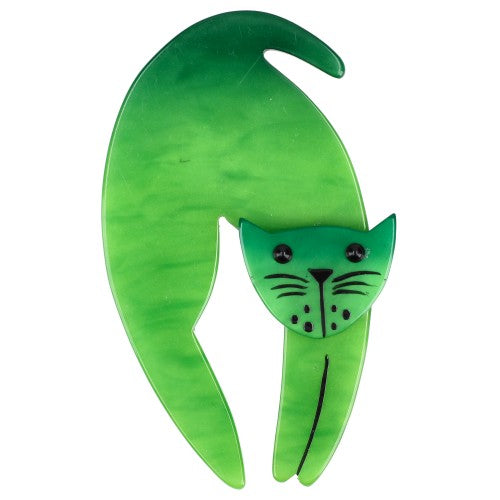 Apple Green Trampoline Cat Brooch 