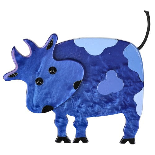 Blue with Azur and others Blue Lolo Cow Brooch