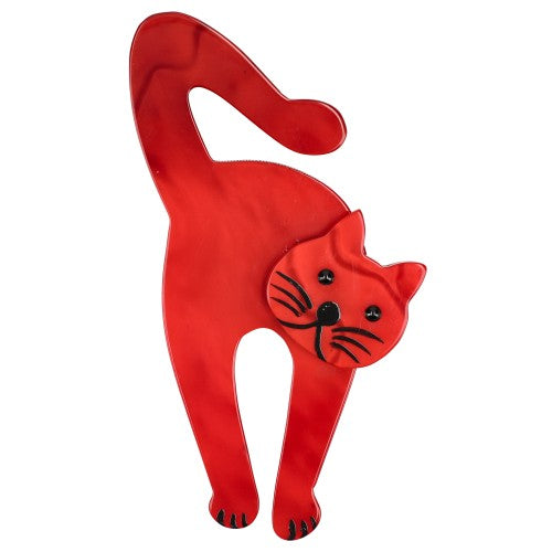 Red Violin Cat Brooch