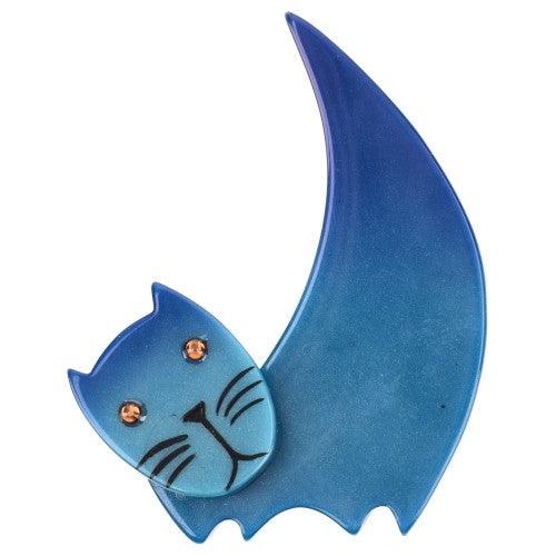 French Blue Virgule Cat Brooch