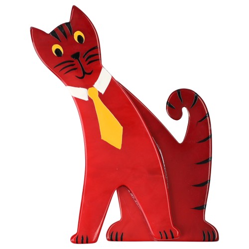 Red Tie Cat with a Yellow Tie