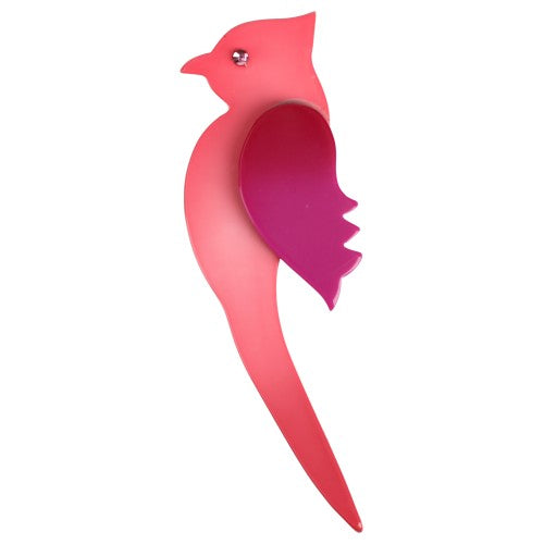 Candy Pink Zazy Bird Brooch