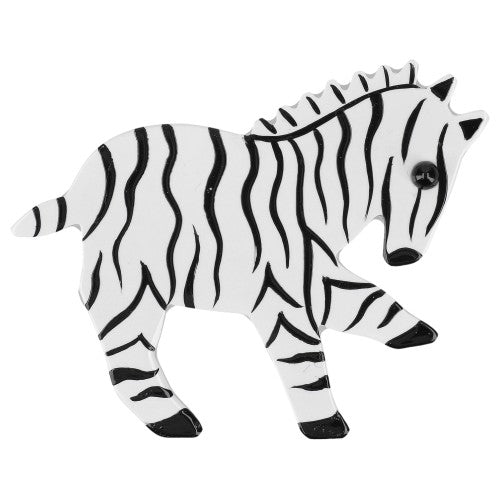 White and Black Zebra Brooch