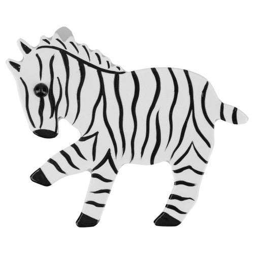 White and Black Zebra Brooch