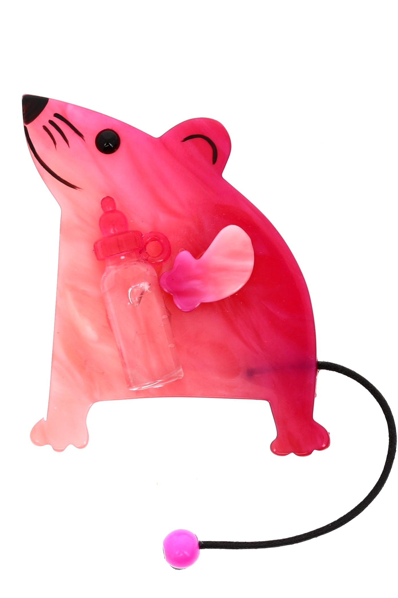 Pink and fuchsiaBibberbabymouse Mouse Brooch