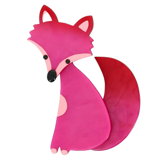 Rose Fuchsia Ladyfox Fox Brooch