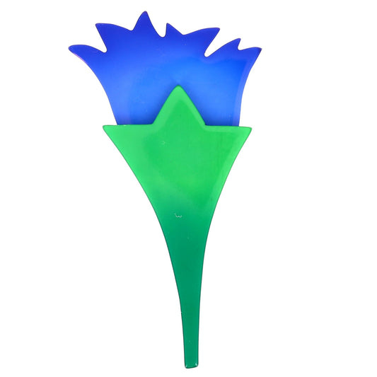 Cobalt Blue Tulip Flower Brooch in galalith