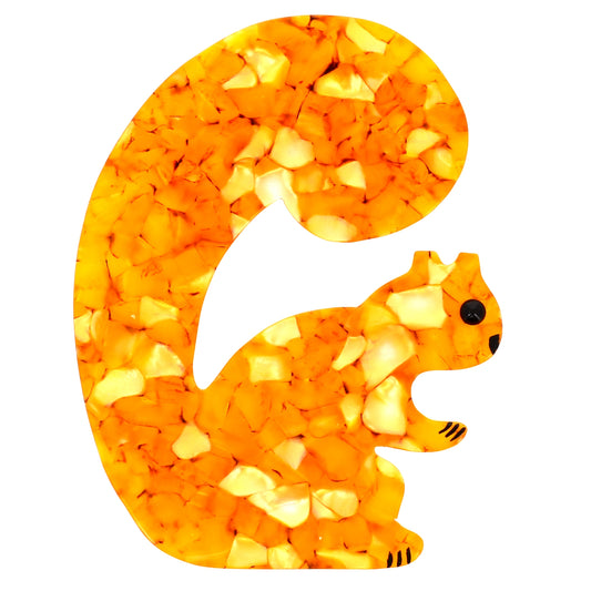 iridescent yellow squirrel in acetate