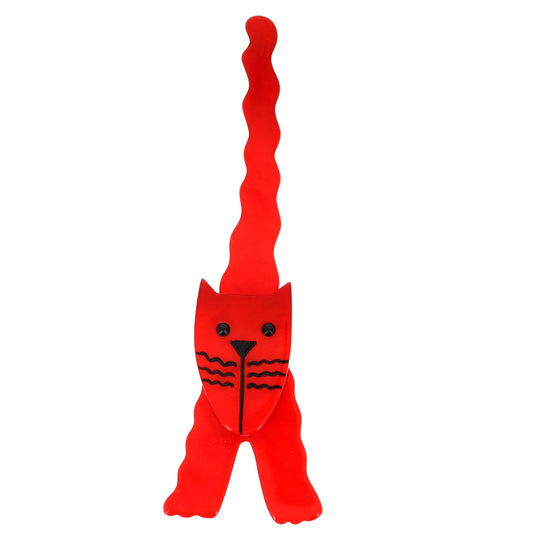 Red Eiffel Cat Brooch