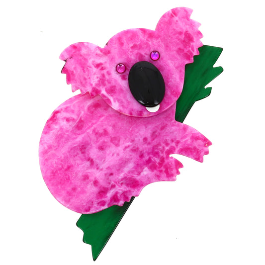 Speckled Fuchsia Koala Brooch