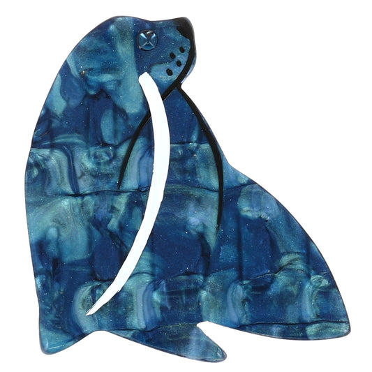 Ocean Blue Walrus Brooch