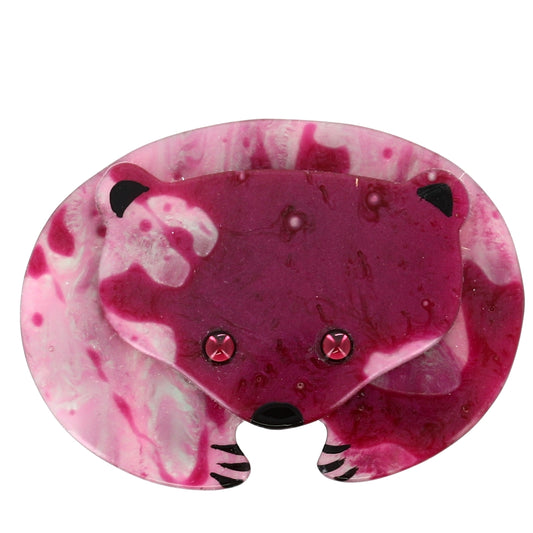 Pink and Cyclamen Polar Bear Brooch