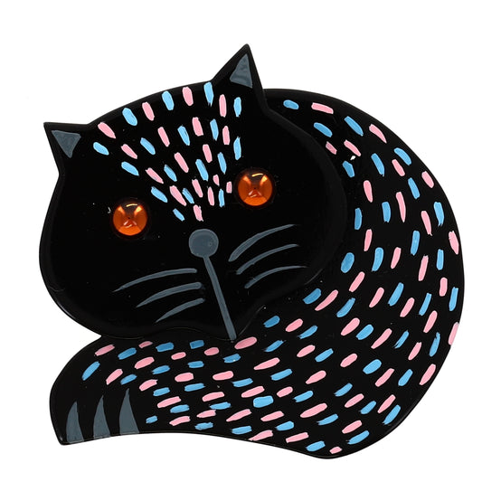 Black, Pink, Azur Roudoudou Cat Brooch