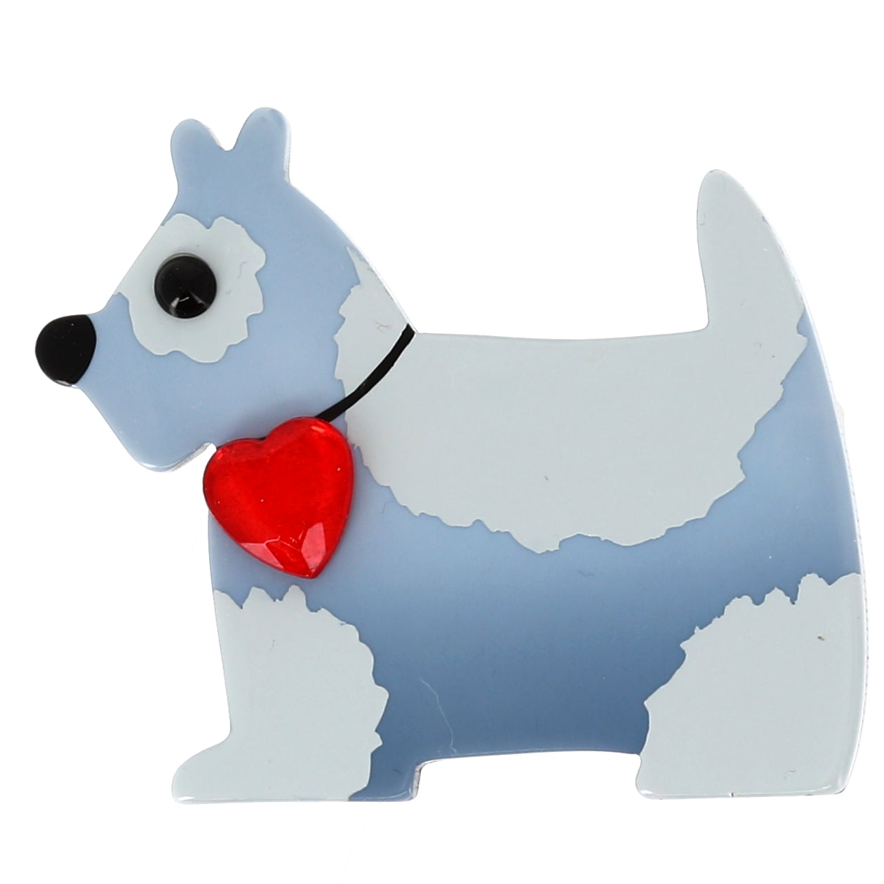 Grey Savoy Dog Brooch